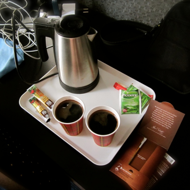 Coffee in the morning in hotel room